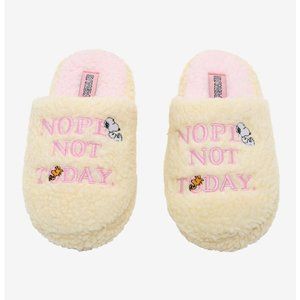 Peanuts Snoopy "Nope, Not Today" Plush Slippers Various Women's Sizes New Sealed